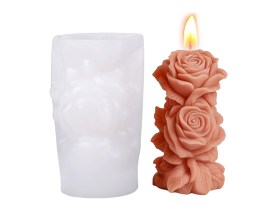 Molde silicona columna rosas 